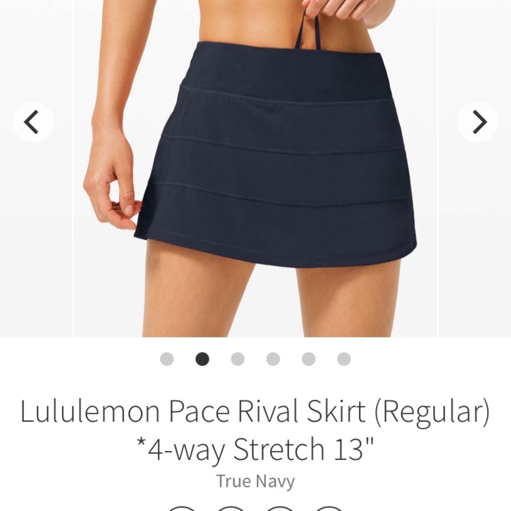 Lululemon Pace Rival Mid Rise Skirt True Navy 4